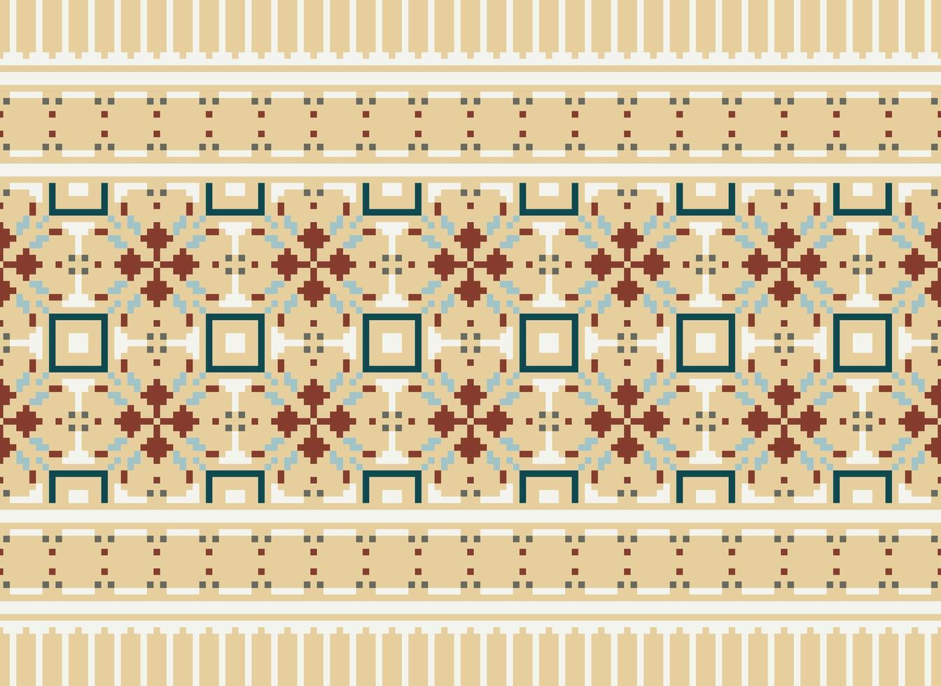 Beautiful floral cross stitch pattern.geometric ethnic oriental pattern traditional background.Aztec style abstract vector illustration.design for texture,fabric,clothing,wrapping,decoration,carpet.