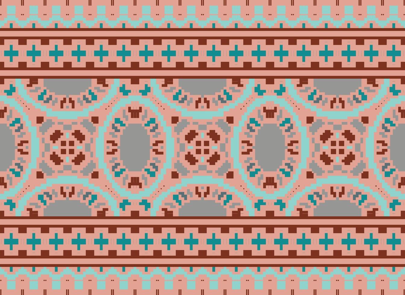 Beautiful pixel patterns traditional folk style, geometric ethnic seamless pattern vector illustration. Design for  cross stitch, carpet, wallpaper, clothing, texti fabric, wrapping, batik, embroidery