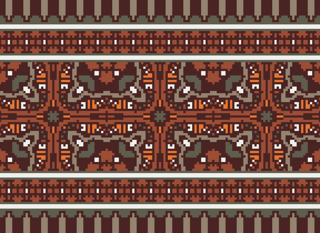 Beautiful pixel patterns traditional folk style, geometric ethnic seamless pattern vector illustration. Design for  cross stitch, carpet, wallpaper, clothing, texti fabric, wrapping, batik, embroidery