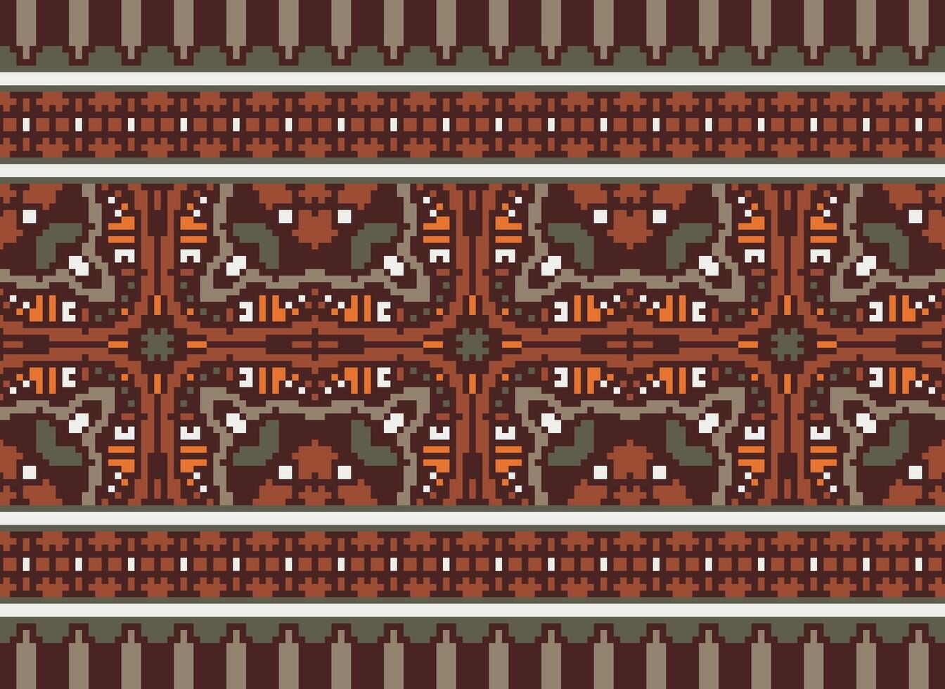 hermosa píxel patrones tradicional gente estilo, geométrico étnico sin costura modelo vector ilustración. diseño para cruzar puntada, alfombra, fondo de pantalla, ropa, texto tela, envase, batik, bordado