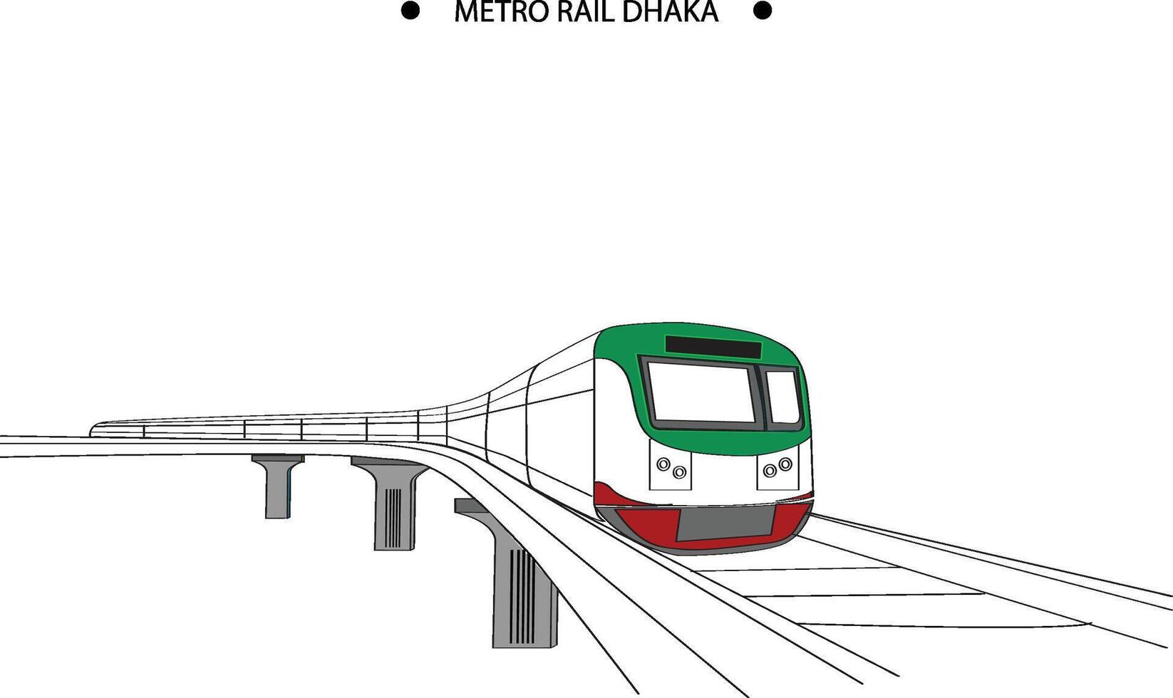 metro carril dhaka vector