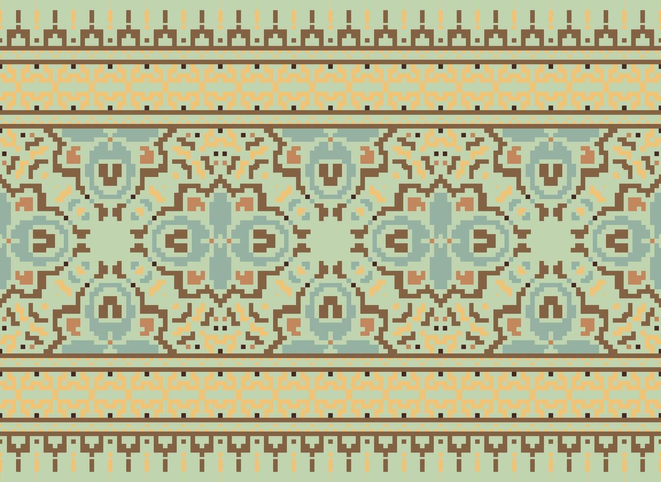 cruzar puntada bordado. étnico patrones. nativo estilo. tradicional diseño para textura, textil, tela, ropa, prendas de punto, impresión. geométrico píxel horizontal sin costura vector. vector