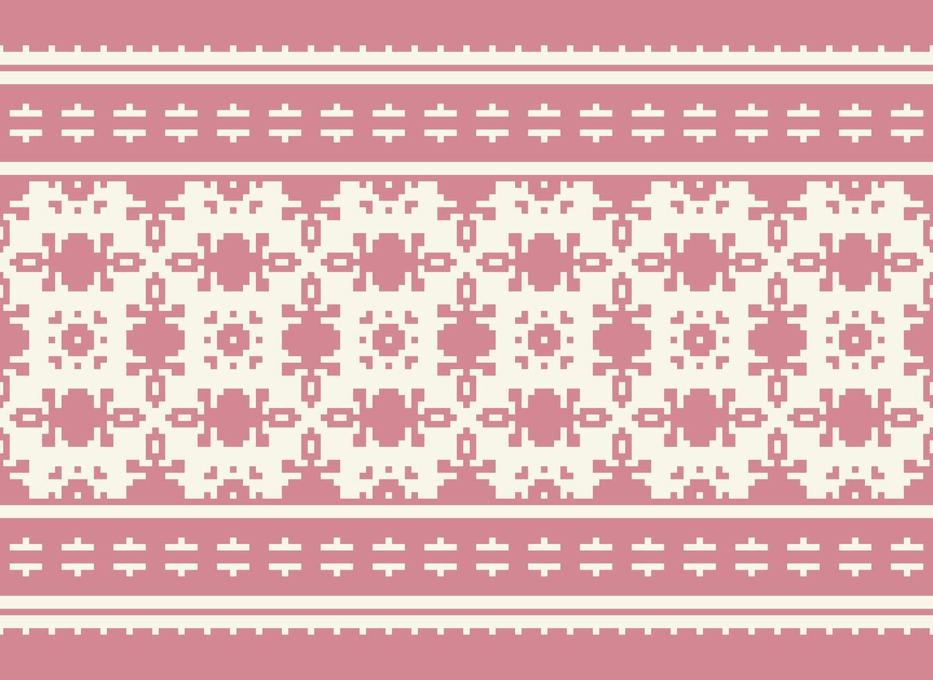Vintages Cross Stitch Traditional Ethnic Pattern Paisley Flower Ikat Background Abstract Aztec African Indonesian Indian Seamless Pattern for Fabric Print Cloth Dress Carpet Curtains and Sarong vector