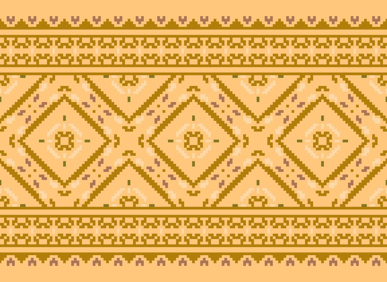 Vintages Cross Stitch Traditional Ethnic Pattern Paisley Flower Ikat Background Abstract Aztec African Indonesian Indian Seamless Pattern for Fabric Print Cloth Dress Carpet Curtains and Sarong vector