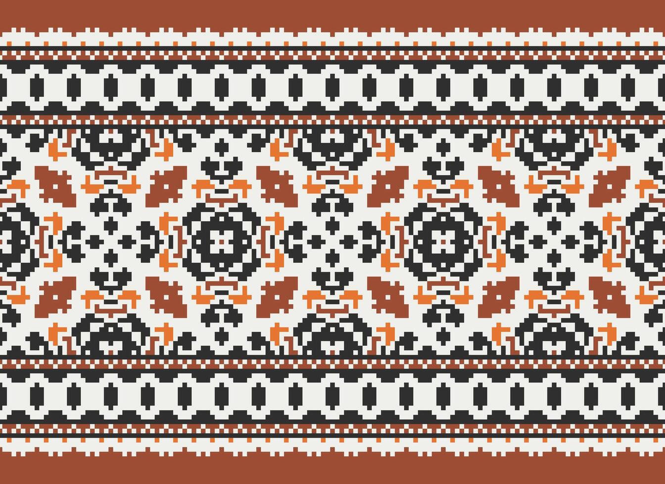 hermosa píxel patrones tradicional gente estilo, geométrico étnico sin costura modelo vector ilustración. diseño para cruzar puntada, alfombra, fondo de pantalla, ropa, texto tela, envase, batik, bordado