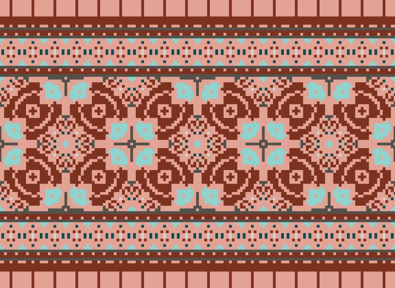 Beautiful pixel patterns traditional folk style, geometric ethnic seamless pattern vector illustration. Design for  cross stitch, carpet, wallpaper, clothing, texti fabric, wrapping, batik, embroidery