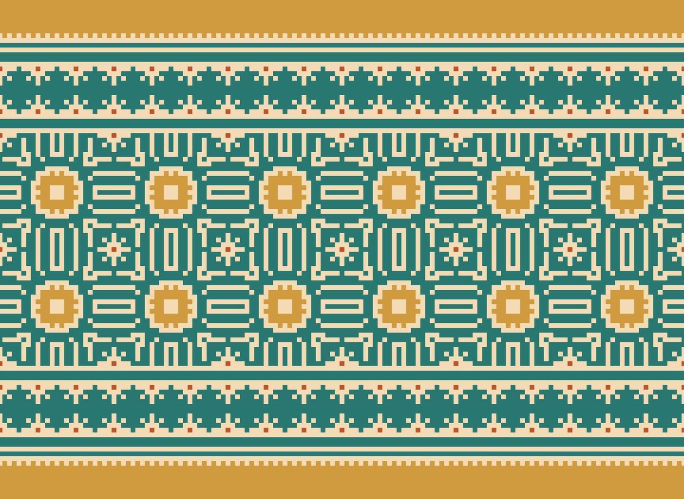 hermosa píxel patrones tradicional gente estilo, geométrico étnico sin costura modelo vector ilustración. diseño para cruzar puntada, alfombra, fondo de pantalla, ropa, texto tela, envase, batik, bordado