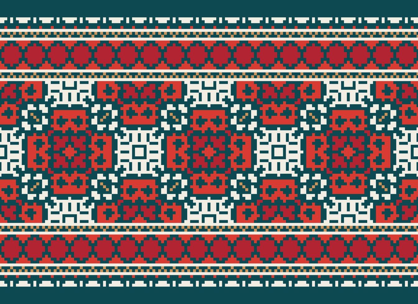 Beautiful pixel patterns traditional folk style, geometric ethnic seamless pattern vector illustration. Design for  cross stitch, carpet, wallpaper, clothing, texti fabric, wrapping, batik, embroidery