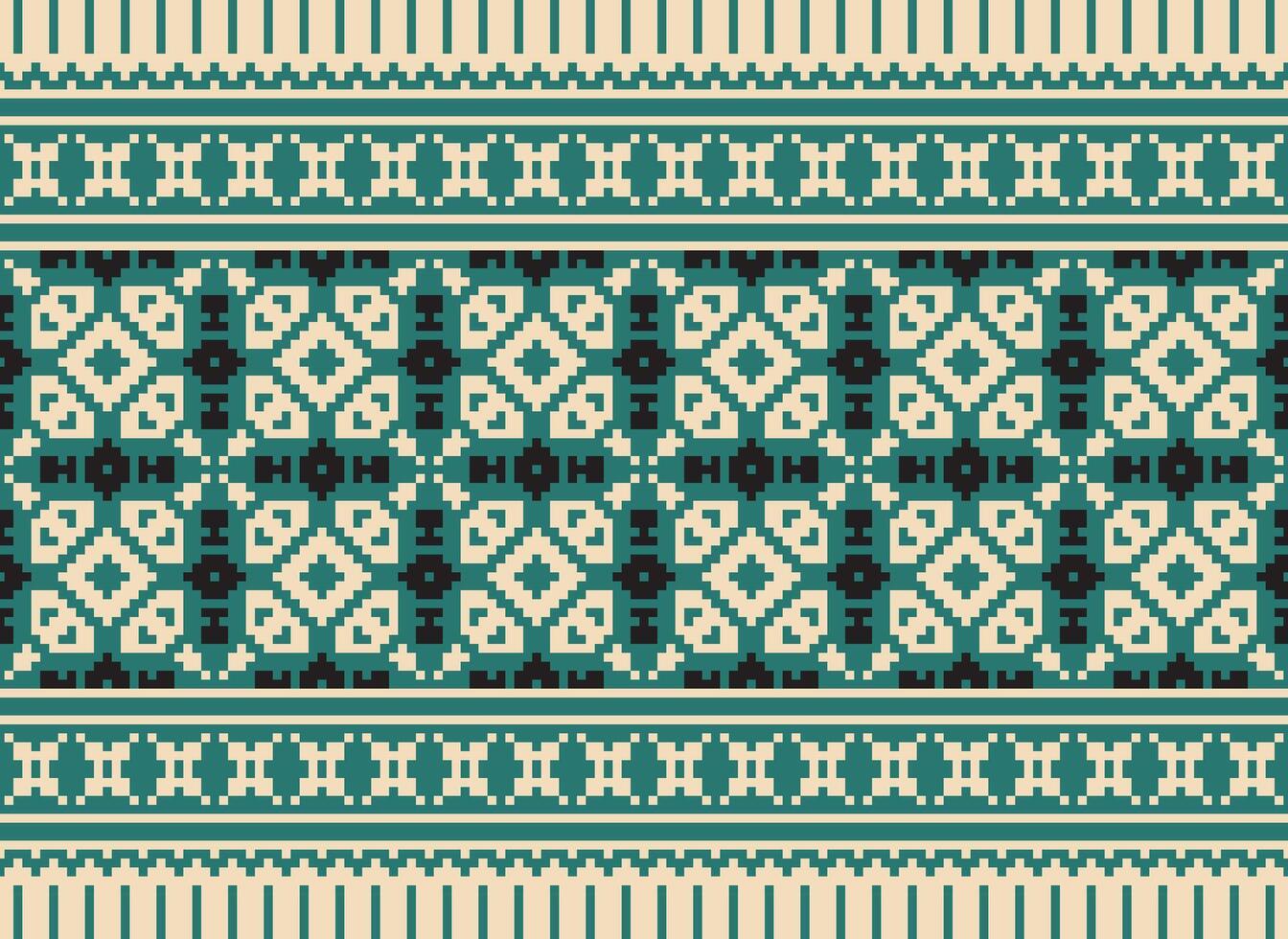 Beautiful pixel patterns traditional folk style, geometric ethnic seamless pattern vector illustration. Design for  cross stitch, carpet, wallpaper, clothing, texti fabric, wrapping, batik, embroidery