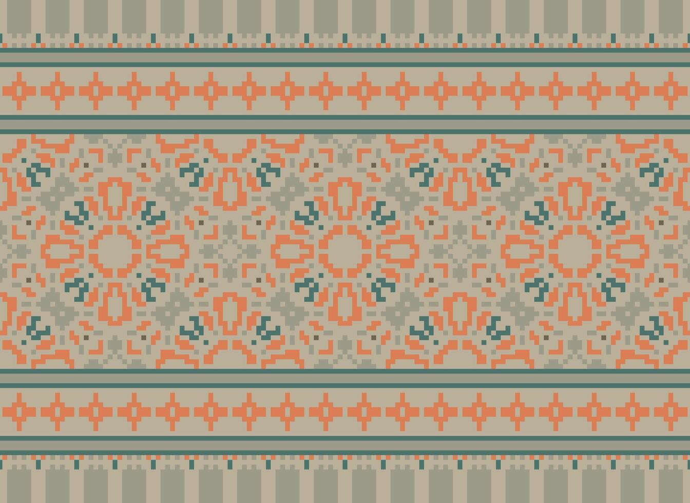 Beautiful pixel patterns traditional folk style, geometric ethnic seamless pattern vector illustration. Design for  cross stitch, carpet, wallpaper, clothing, texti fabric, wrapping, batik, embroidery