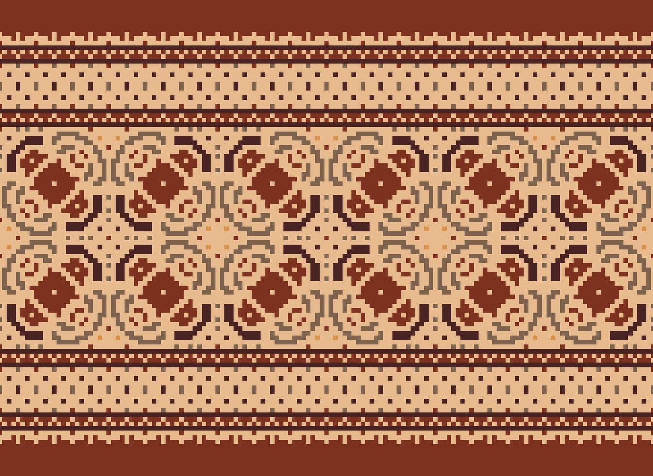 Beautiful pixel patterns traditional folk style, geometric ethnic seamless pattern vector illustration. Design for  cross stitch, carpet, wallpaper, clothing, texti fabric, wrapping, batik, embroidery