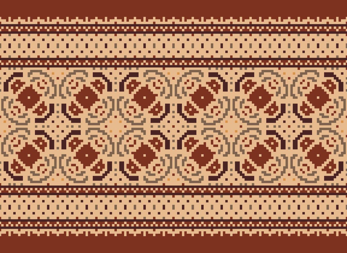 hermosa píxel patrones tradicional gente estilo, geométrico étnico sin costura modelo vector ilustración. diseño para cruzar puntada, alfombra, fondo de pantalla, ropa, texto tela, envase, batik, bordado