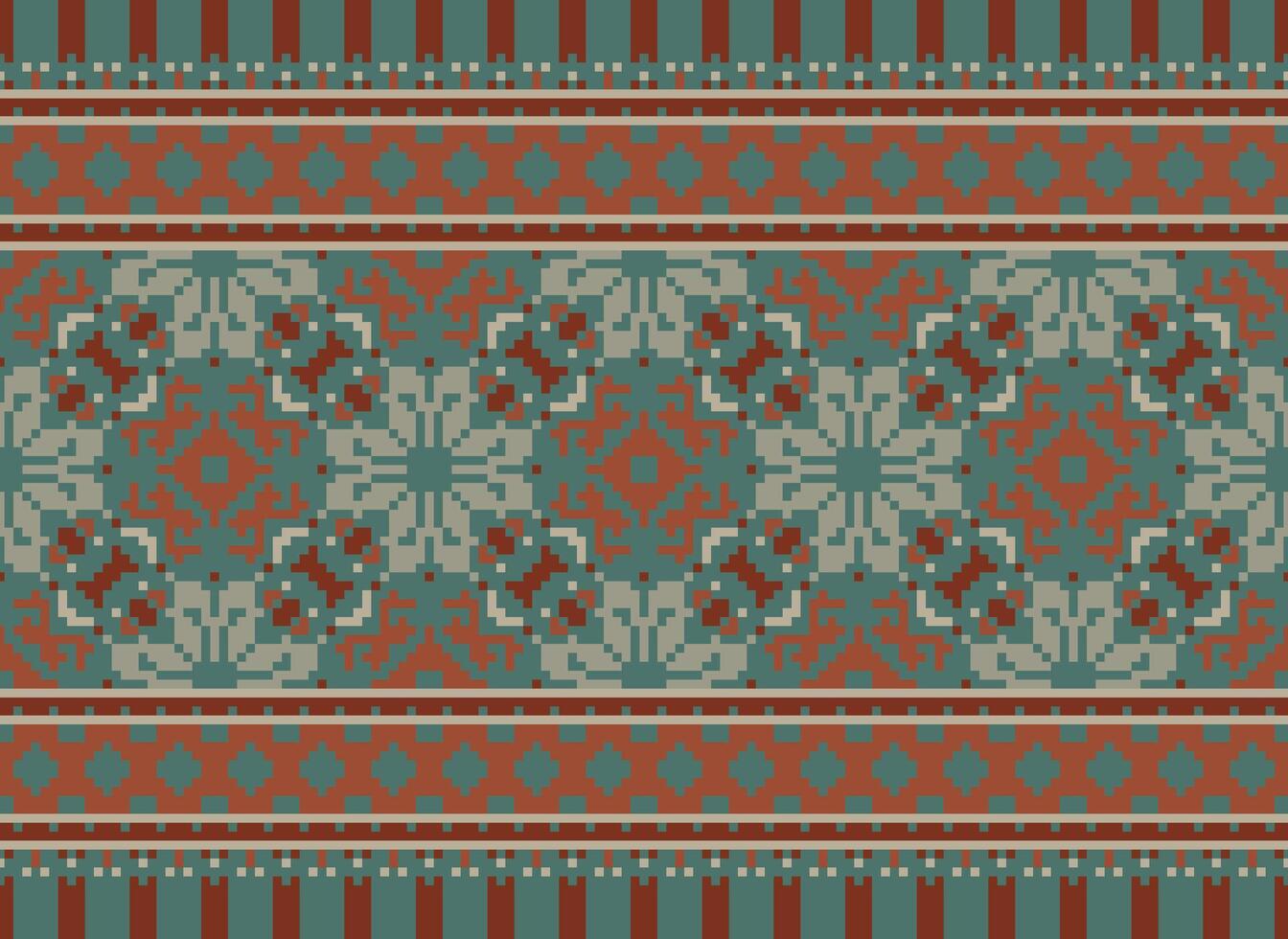 Beautiful pixel patterns traditional folk style, geometric ethnic seamless pattern vector illustration. Design for  cross stitch, carpet, wallpaper, clothing, texti fabric, wrapping, batik, embroidery