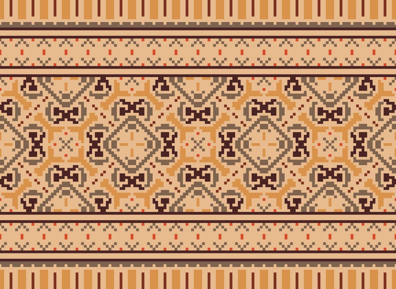 Beautiful pixel patterns traditional folk style, geometric ethnic seamless pattern vector illustration. Design for  cross stitch, carpet, wallpaper, clothing, texti fabric, wrapping, batik, embroidery