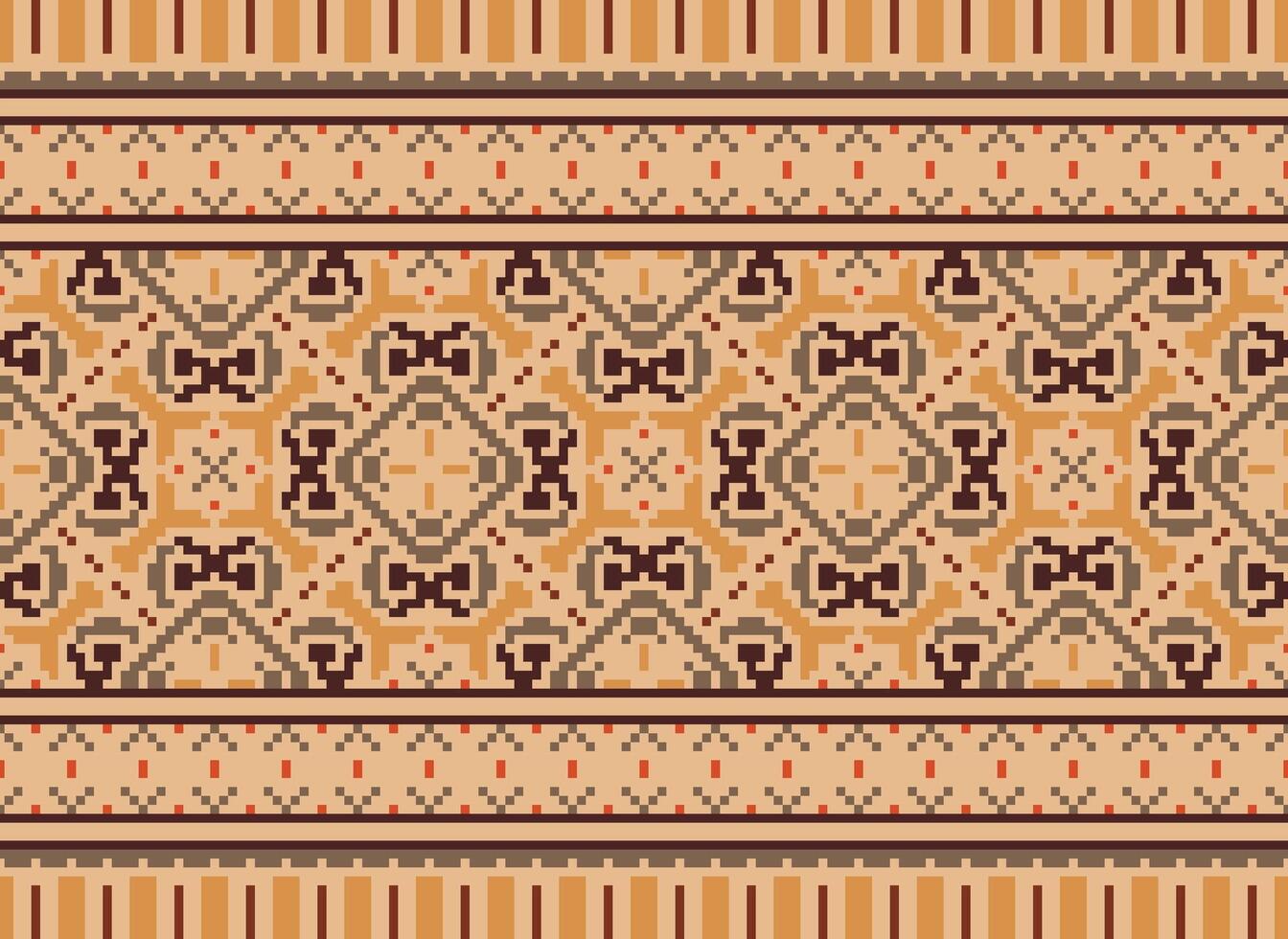 hermosa píxel patrones tradicional gente estilo, geométrico étnico sin costura modelo vector ilustración. diseño para cruzar puntada, alfombra, fondo de pantalla, ropa, texto tela, envase, batik, bordado