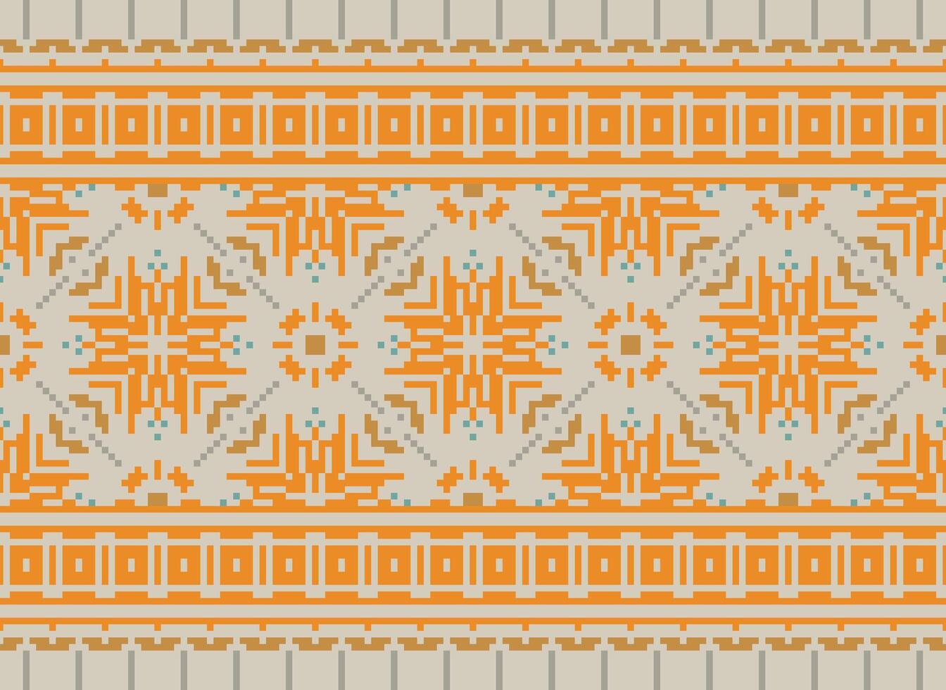 Beautiful pixel patterns traditional folk style, geometric ethnic seamless pattern vector illustration. Design for  cross stitch, carpet, wallpaper, clothing, texti fabric, wrapping, batik, embroidery