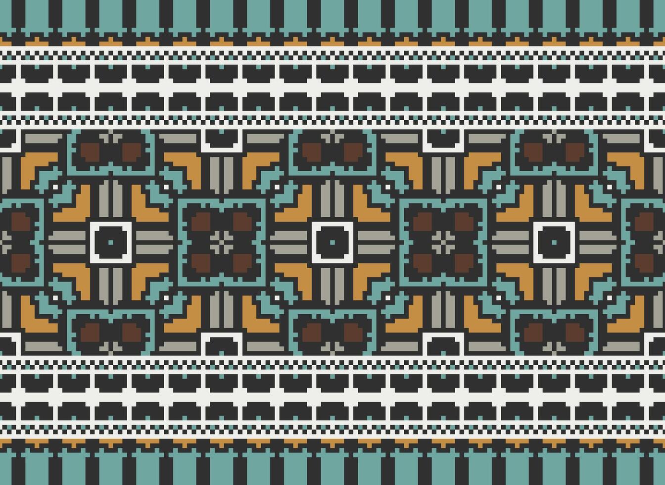 Beautiful pixel patterns traditional folk style, geometric ethnic seamless pattern vector illustration. Design for  cross stitch, carpet, wallpaper, clothing, texti fabric, wrapping, batik, embroidery