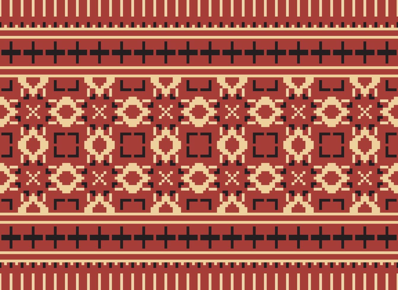 Beautiful pixel patterns traditional folk style, geometric ethnic seamless pattern vector illustration. Design for  cross stitch, carpet, wallpaper, clothing, texti fabric, wrapping, batik, embroidery