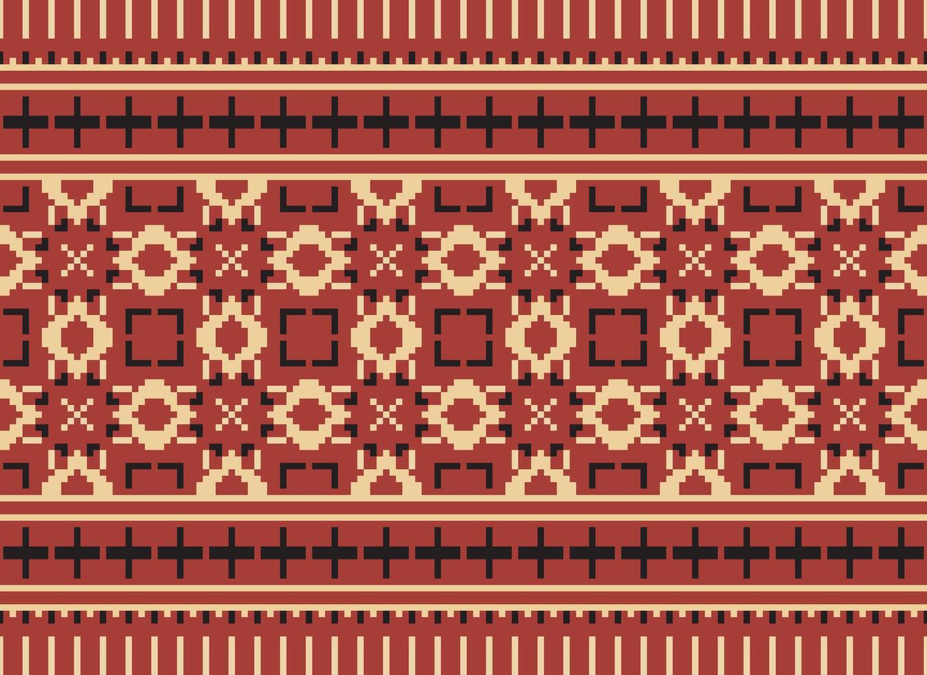 Beautiful pixel patterns traditional folk style, geometric ethnic seamless pattern vector illustration. Design for  cross stitch, carpet, wallpaper, clothing, texti fabric, wrapping, batik, embroidery