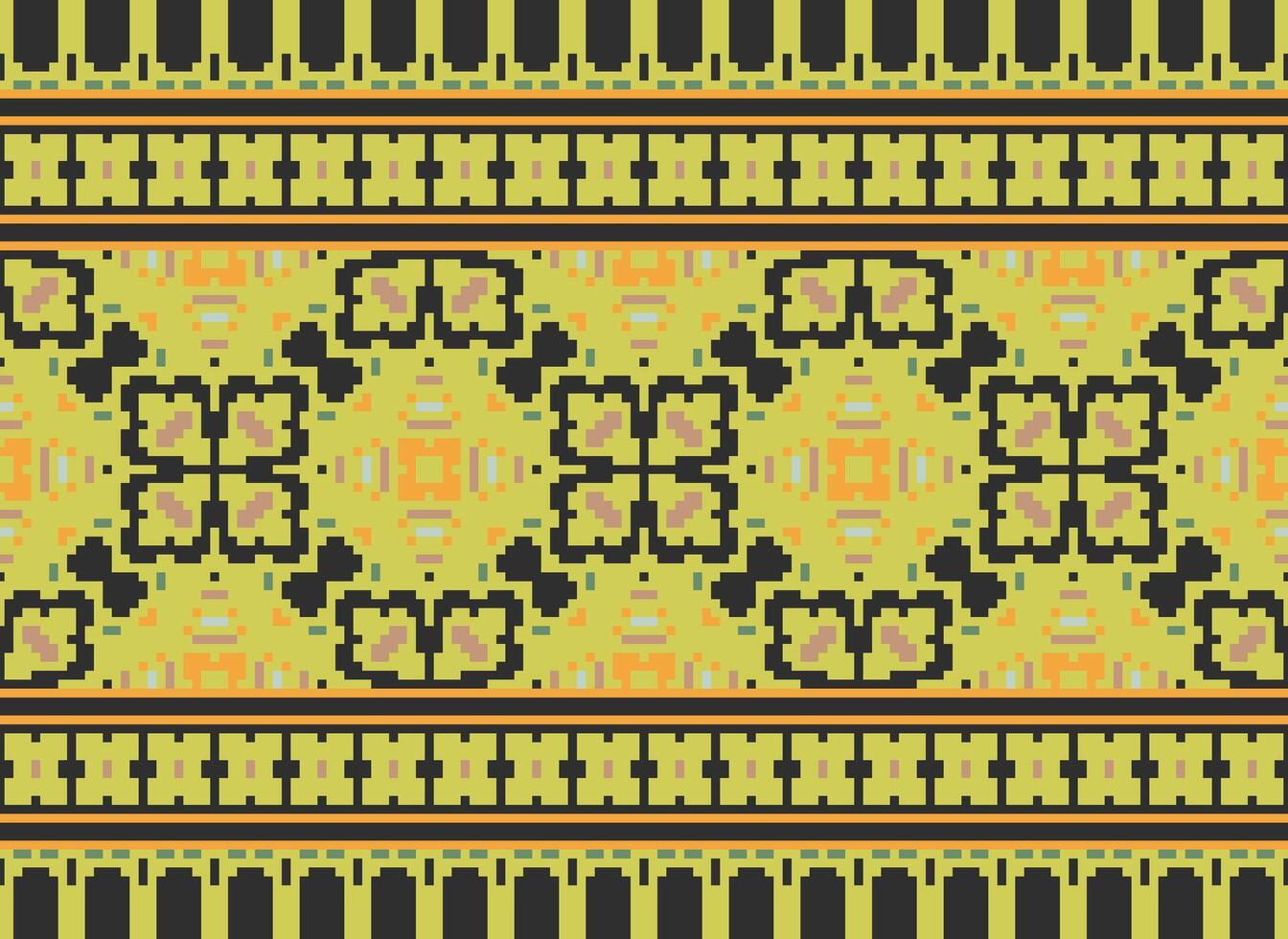 Beautiful pixel patterns traditional folk style, geometric ethnic seamless pattern vector illustration. Design for  cross stitch, carpet, wallpaper, clothing, texti fabric, wrapping, batik, embroidery