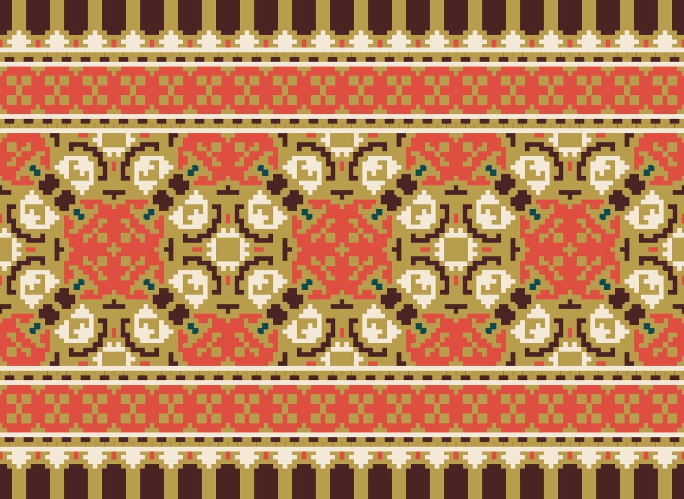 Beautiful pixel patterns traditional folk style, geometric ethnic seamless pattern vector illustration. Design for  cross stitch, carpet, wallpaper, clothing, texti fabric, wrapping, batik, embroidery