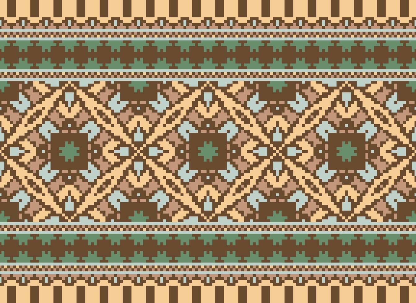 Beautiful pixel patterns traditional folk style, geometric ethnic seamless pattern vector illustration. Design for  cross stitch, carpet, wallpaper, clothing, texti fabric, wrapping, batik, embroidery
