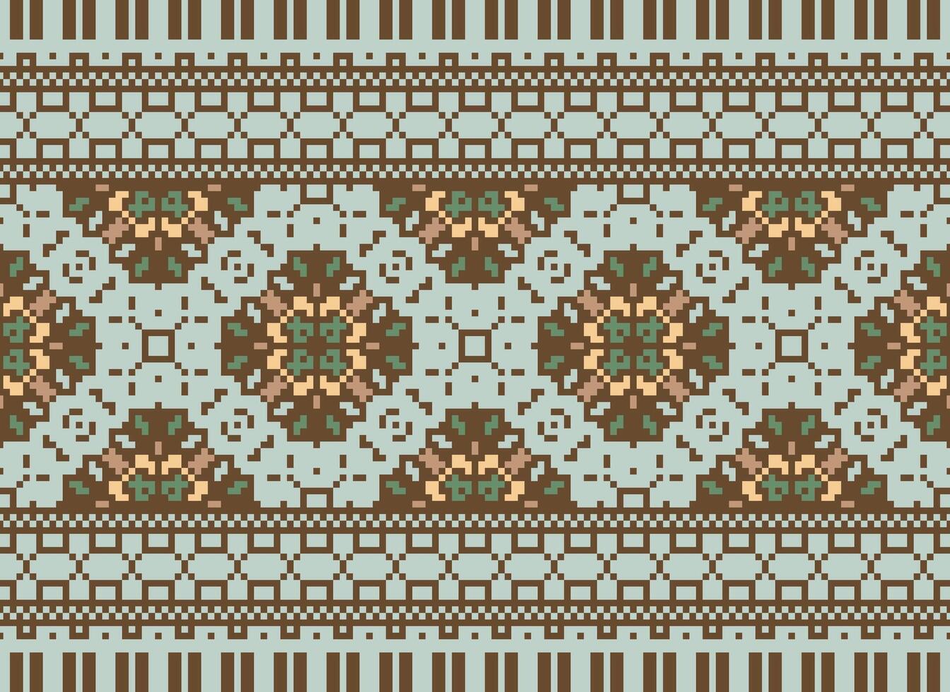 Beautiful pixel patterns traditional folk style, geometric ethnic seamless pattern vector illustration. Design for  cross stitch, carpet, wallpaper, clothing, texti fabric, wrapping, batik, embroidery