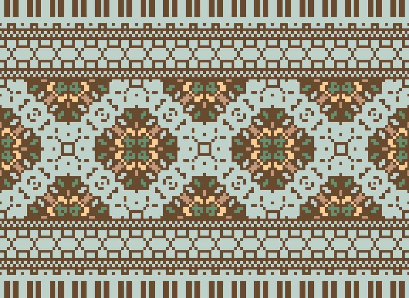 hermosa píxel patrones tradicional gente estilo, geométrico étnico sin costura modelo vector ilustración. diseño para cruzar puntada, alfombra, fondo de pantalla, ropa, texto tela, envase, batik, bordado