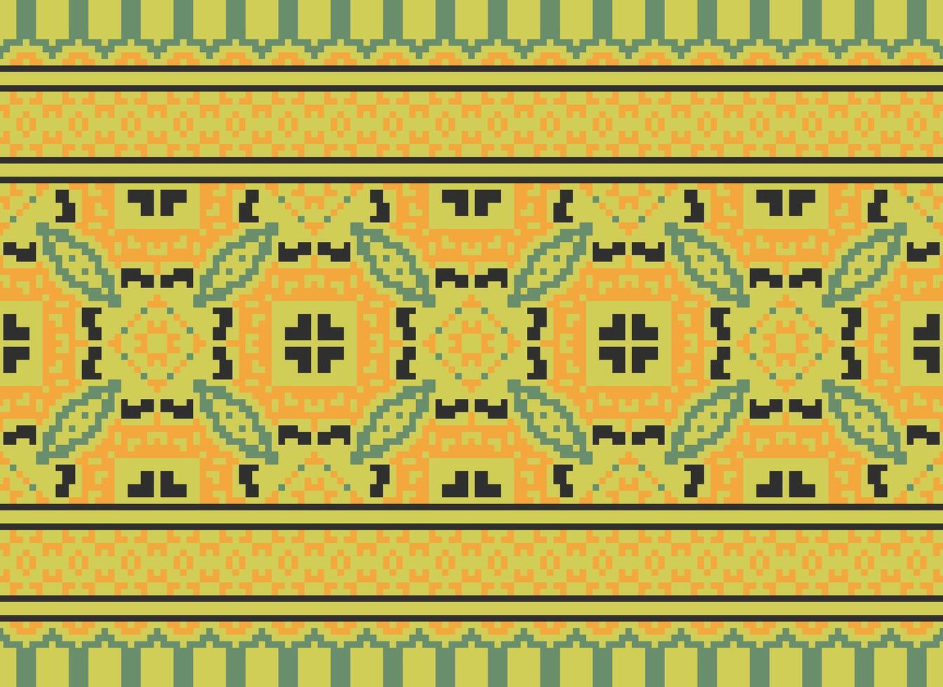 Beautiful pixel patterns traditional folk style, geometric ethnic seamless pattern vector illustration. Design for  cross stitch, carpet, wallpaper, clothing, texti fabric, wrapping, batik, embroidery