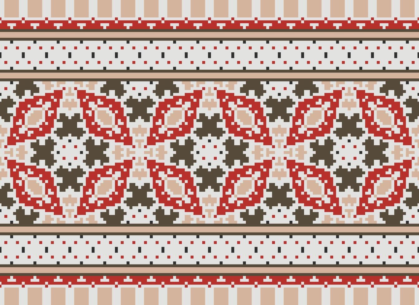 Beautiful pixel patterns traditional folk style, geometric ethnic seamless pattern vector illustration. Design for  cross stitch, carpet, wallpaper, clothing, texti fabric, wrapping, batik, embroidery