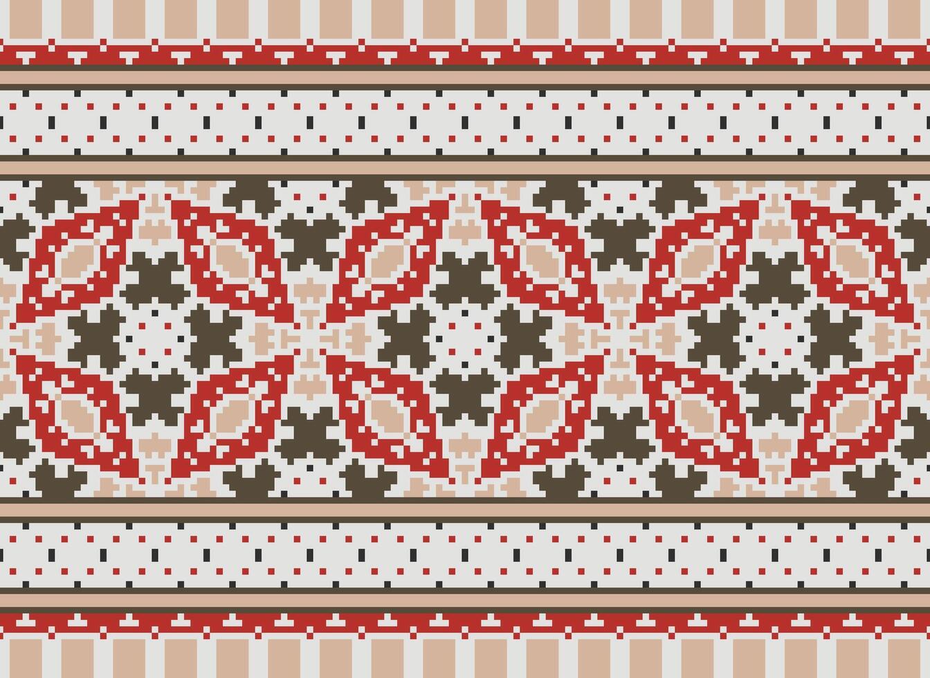 Beautiful pixel patterns traditional folk style, geometric ethnic seamless pattern vector illustration. Design for  cross stitch, carpet, wallpaper, clothing, texti fabric, wrapping, batik, embroidery