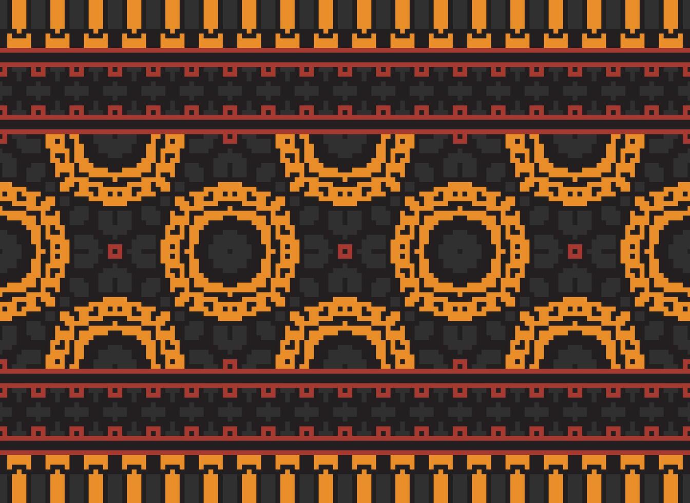 Beautiful pixel patterns traditional folk style, geometric ethnic seamless pattern vector illustration. Design for  cross stitch, carpet, wallpaper, clothing, texti fabric, wrapping, batik, embroidery