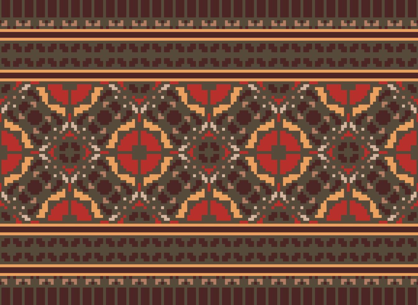 africano cruzar puntada bordado en fondo.geometrico étnico oriental sin costura modelo tradicional.azteca estilo resumen vector ilustración.diseño para textura,tela,ropa,envoltura,alfombra.