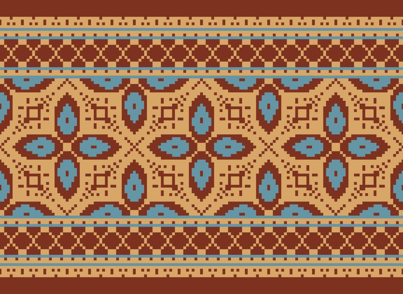 African cross stitch embroidery on background.geometric ethnic oriental seamless pattern traditional.Aztec style abstract vector illustration.design for texture,fabric,clothing,wrapping,carpet.