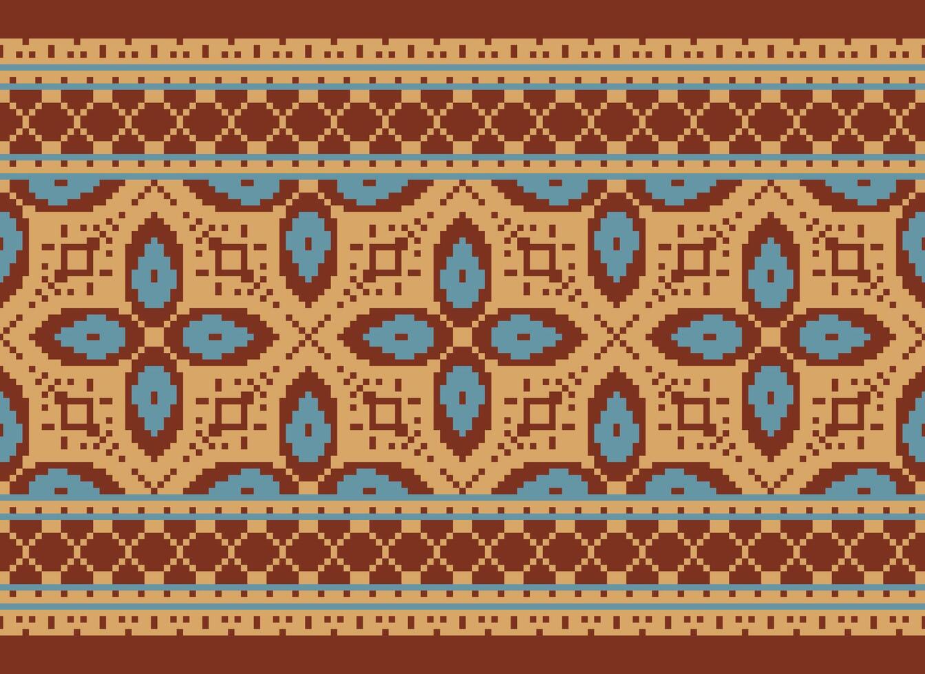 African cross stitch embroidery on background.geometric ethnic oriental seamless pattern traditional.Aztec style abstract vector illustration.design for texture,fabric,clothing,wrapping,carpet.