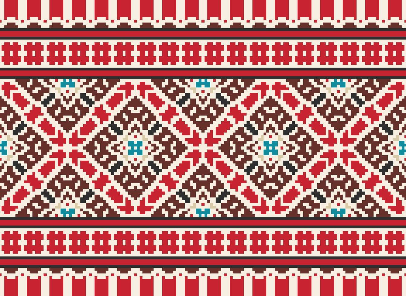African cross stitch embroidery on background.geometric ethnic oriental seamless pattern traditional.Aztec style abstract vector illustration.design for texture,fabric,clothing,wrapping,carpet.