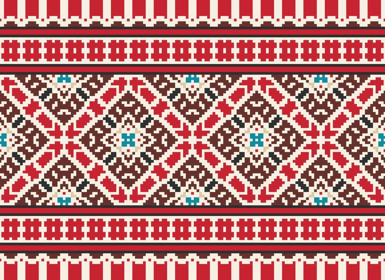 African cross stitch embroidery on background.geometric ethnic oriental seamless pattern traditional.Aztec style abstract vector illustration.design for texture,fabric,clothing,wrapping,carpet.