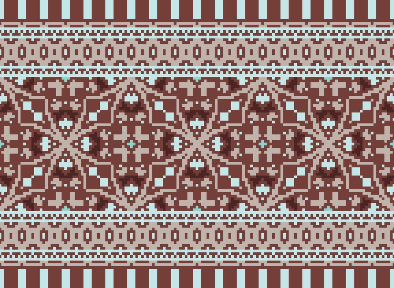 African cross stitch embroidery on background.geometric ethnic oriental seamless pattern traditional.Aztec style abstract vector illustration.design for texture,fabric,clothing,wrapping,carpet.