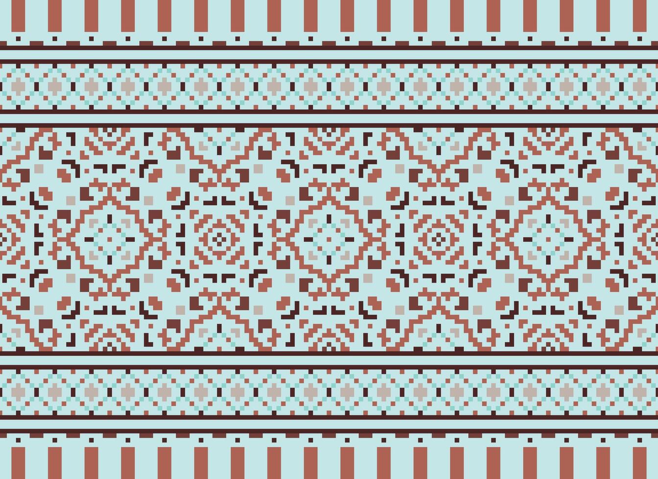 African cross stitch embroidery on background.geometric ethnic oriental seamless pattern traditional.Aztec style abstract vector illustration.design for texture,fabric,clothing,wrapping,carpet.