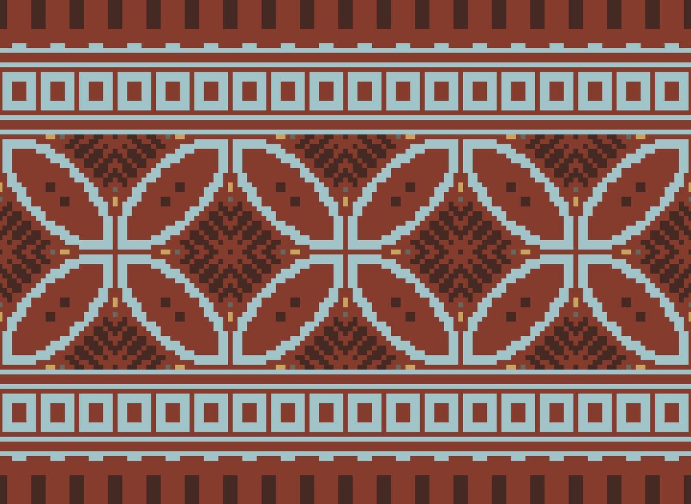 African cross stitch embroidery on background.geometric ethnic oriental seamless pattern traditional.Aztec style abstract vector illustration.design for texture,fabric,clothing,wrapping,carpet.