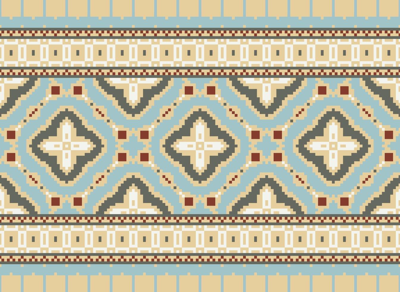 africano cruzar puntada bordado en fondo.geometrico étnico oriental sin costura modelo tradicional.azteca estilo resumen vector ilustración.diseño para textura,tela,ropa,envoltura,alfombra.