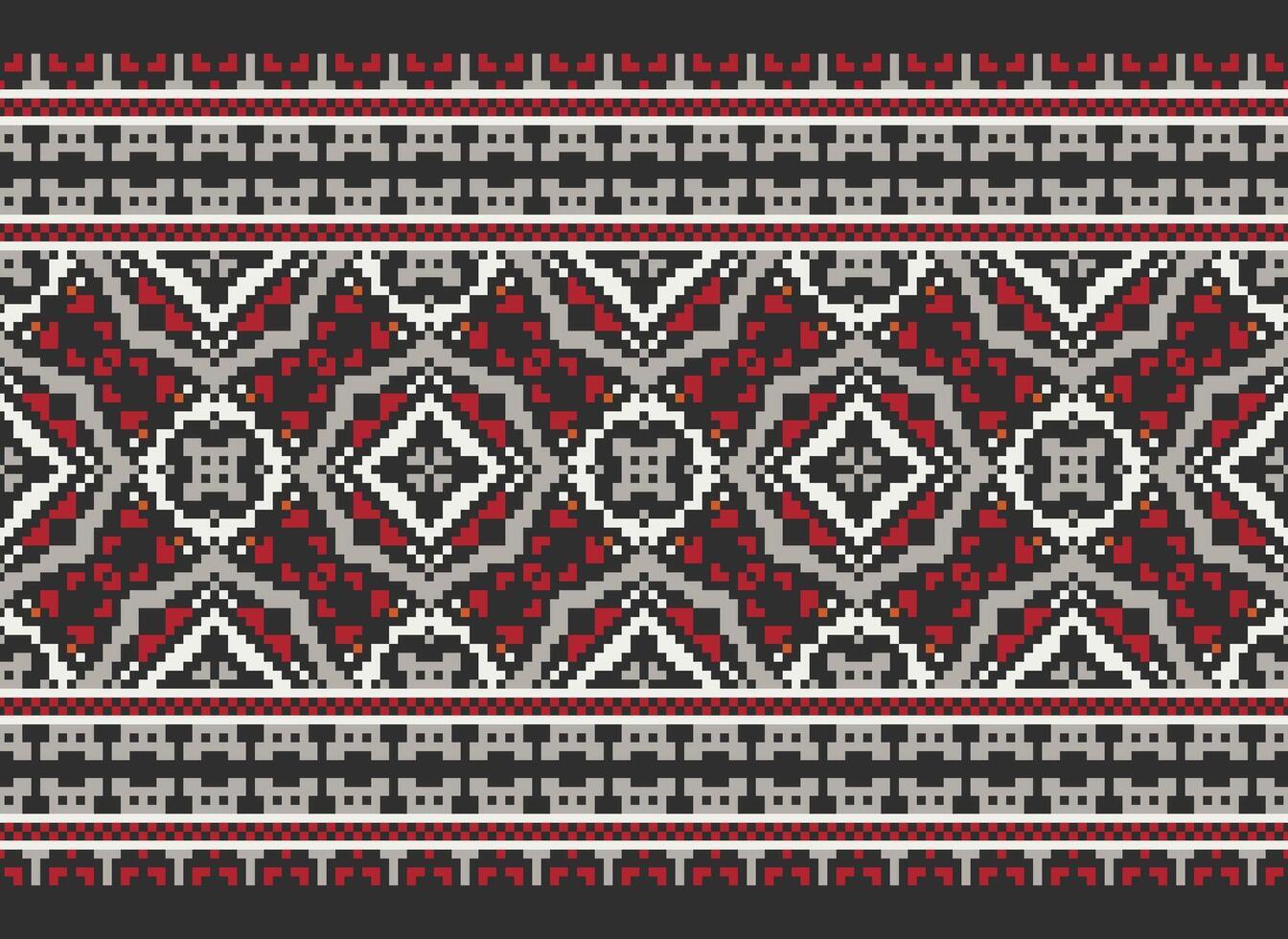 African cross stitch embroidery on background.geometric ethnic oriental seamless pattern traditional.Aztec style abstract vector illustration.design for texture,fabric,clothing,wrapping,carpet.