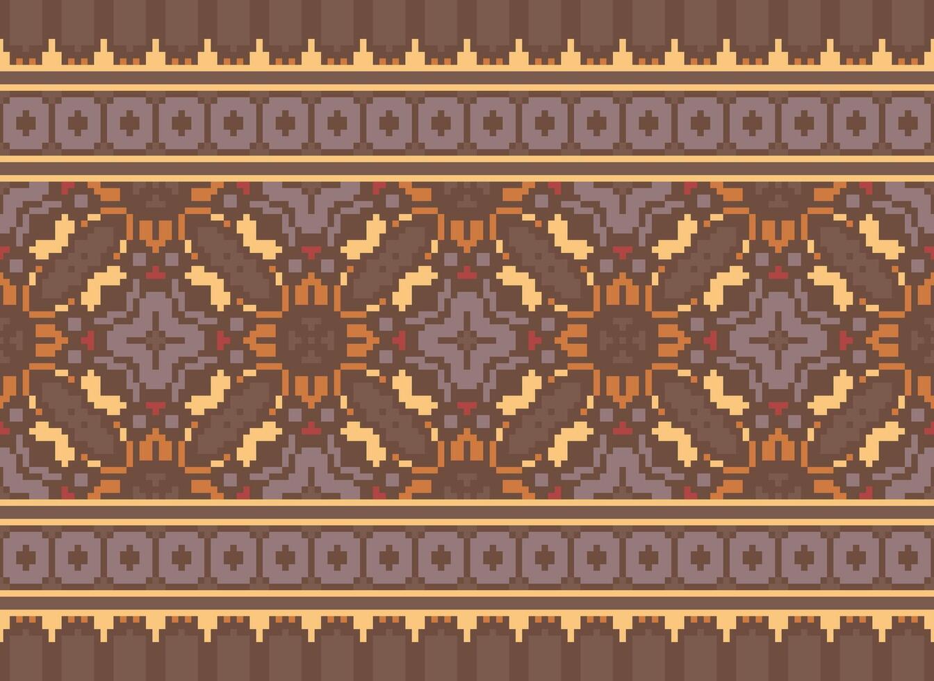 Cross stitch colorful geometric traditional ethnic pattern Ikat seamless pattern abstract design for fabric print cloth dress carpet curtains and sarong Aztec African Indian Indonesian vector