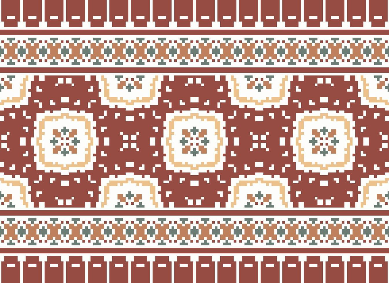 cruzar puntada vistoso geométrico tradicional étnico modelo ikat sin costura modelo resumen diseño para tela impresión paño vestir alfombra cortinas y pareo de malasia azteca africano indio indonesio vector