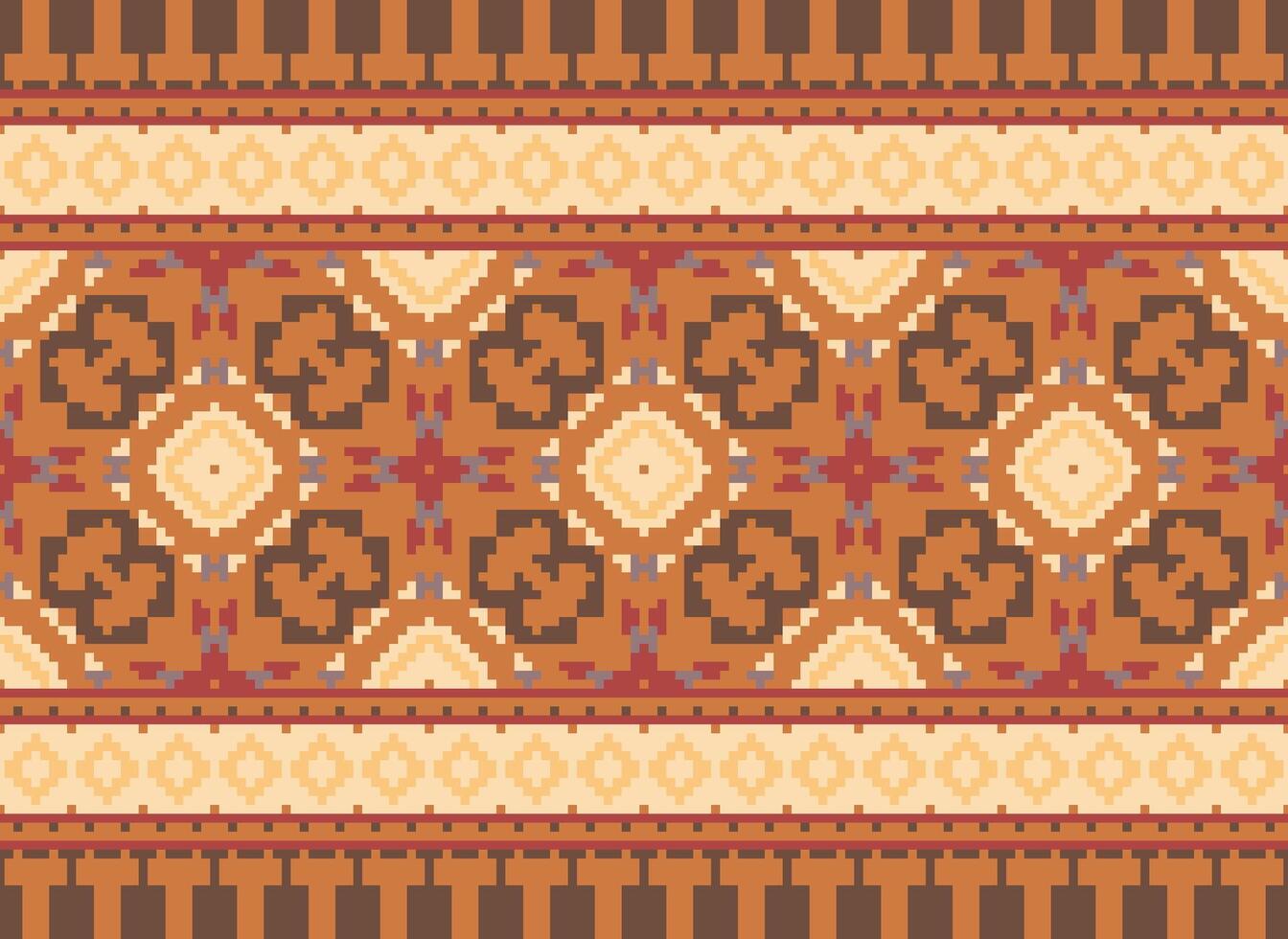 Cross stitch colorful geometric traditional ethnic pattern Ikat seamless pattern abstract design for fabric print cloth dress carpet curtains and sarong Aztec African Indian Indonesian vector