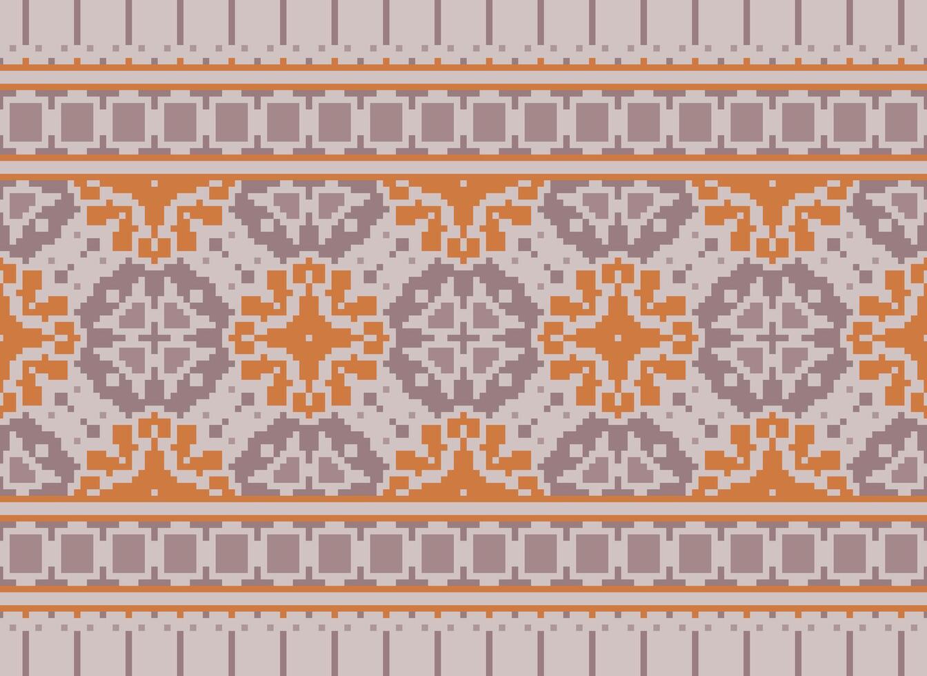Cross stitch colorful geometric traditional ethnic pattern Ikat seamless pattern abstract design for fabric print cloth dress carpet curtains and sarong Aztec African Indian Indonesian vector