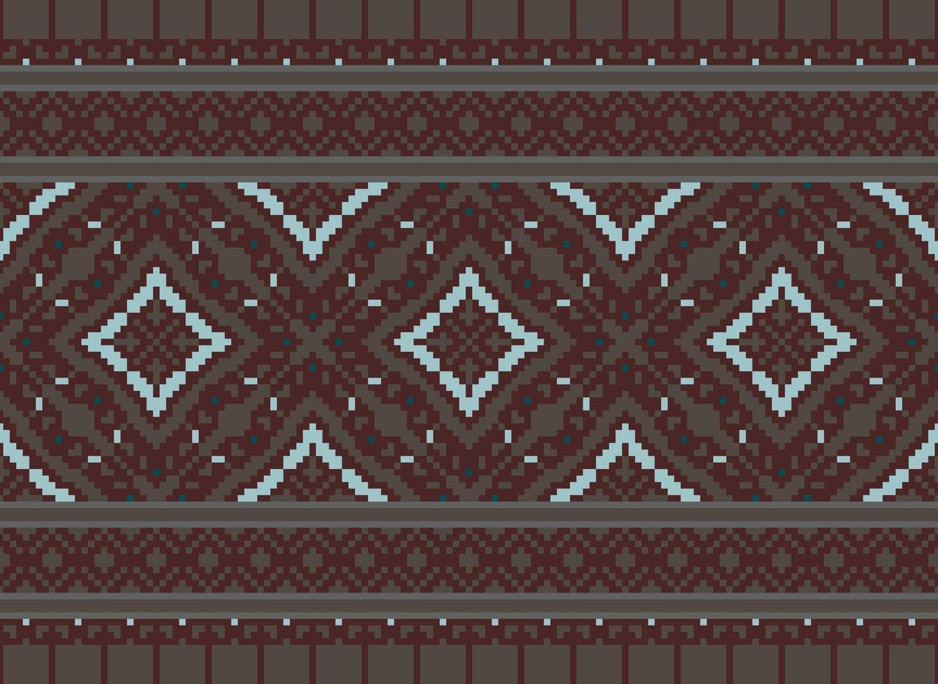 Cross stitch colorful geometric traditional ethnic pattern Ikat seamless pattern abstract design for fabric print cloth dress carpet curtains and sarong Aztec African Indian Indonesian vector