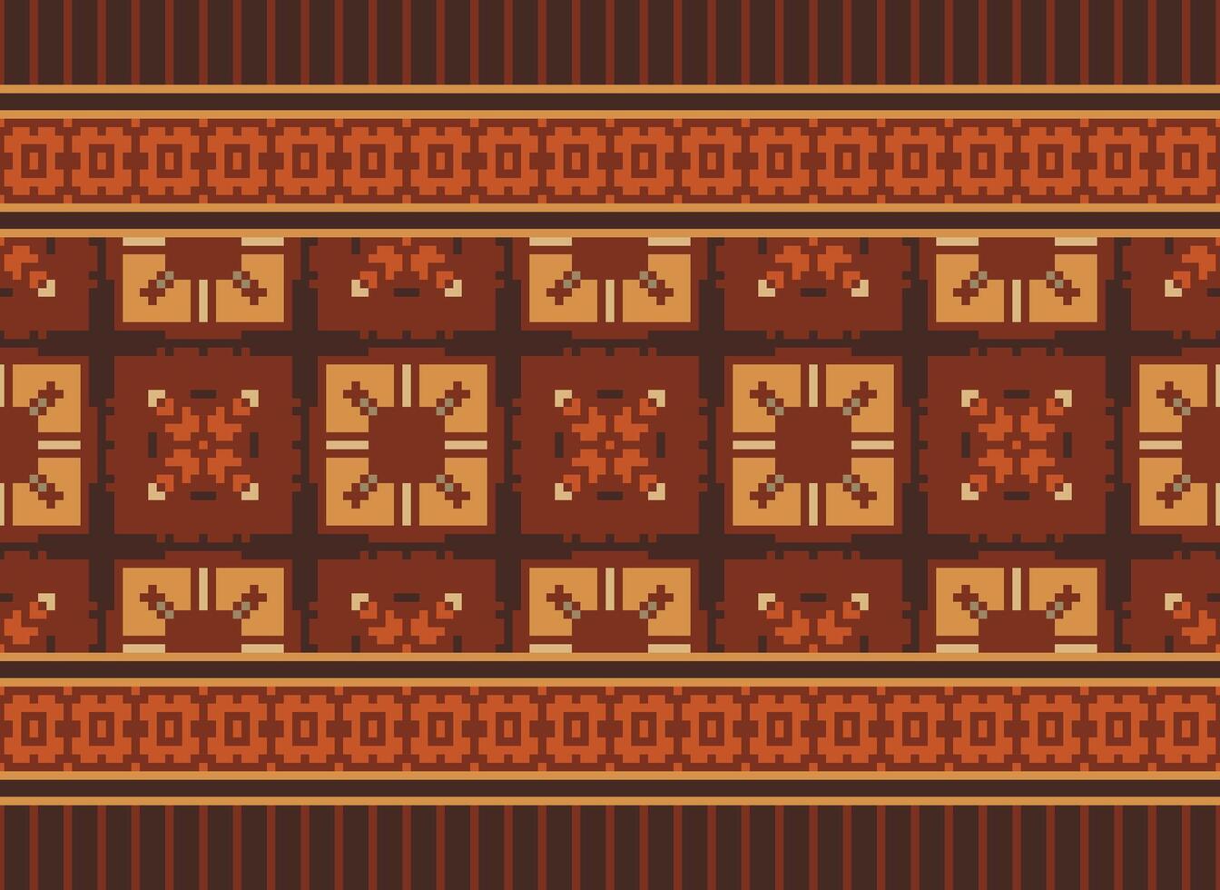 Nature vintages cross stitch traditional ethnic pattern paisley flower Ikat background abstract Aztec African Indonesian Indian seamless pattern for fabric print cloth dress carpet curtains and sarong vector