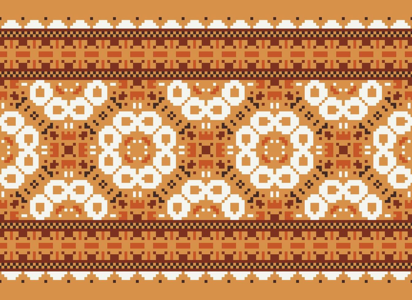 Nature vintages cross stitch traditional ethnic pattern paisley flower Ikat background abstract Aztec African Indonesian Indian seamless pattern for fabric print cloth dress carpet curtains and sarong vector
