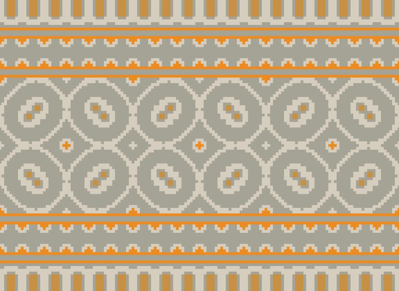 Geometric ethnic pattern. Pixel pattern. Design for clothing, fabric, background, wallpaper, wrapping, batik. Knitwear, Embroidery style. Aztec geometric art ornament print. Vector illustration.